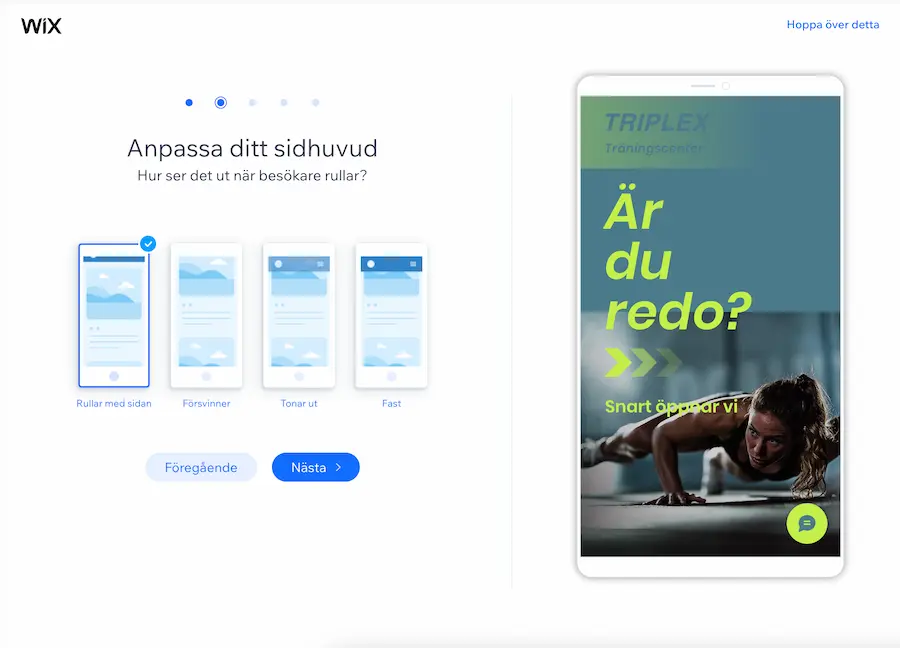 Fyra alternativ att styla Wix hemsidans sidhuvud för mobil.